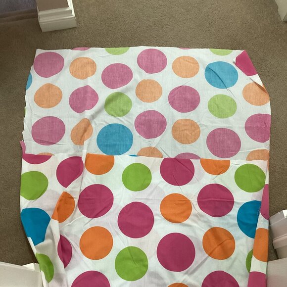 Big Bundle of Cotton Fabric Scraps White Material With Big Circles Multicolored - Picture 10 of 10